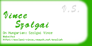 vince szolgai business card